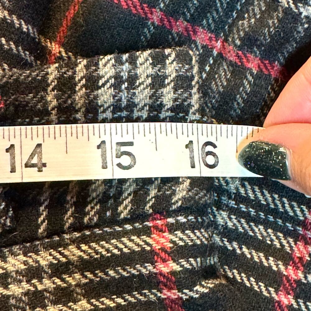 MONO B Plaid Skirt Womens L Wool Blend Classic Preppy Minimalist Winter Fall - Picture 11 of 11